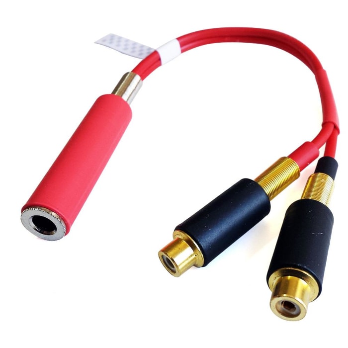 Adaptador Jack P10 (J10 fêmea) + 2 Jack Rca (fêmea) (0)